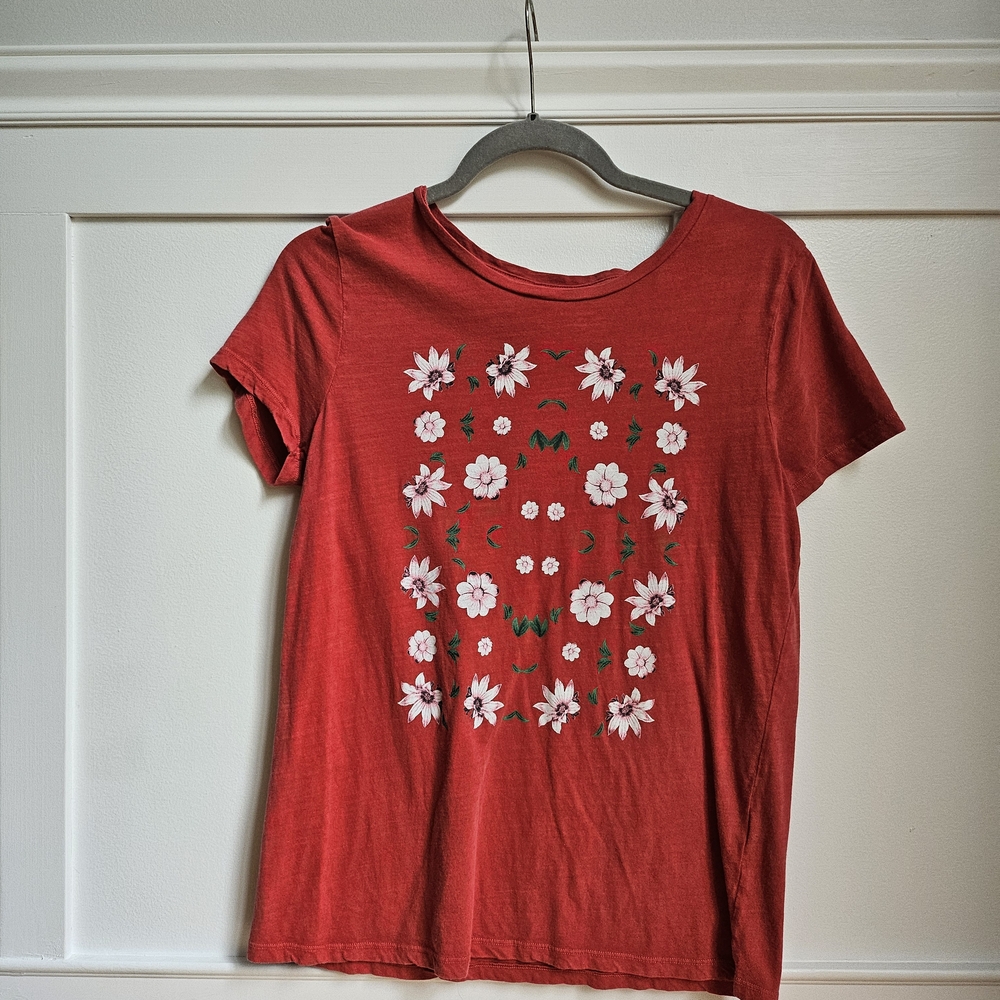 Lucky Brand Red Graphic Short Sleeve Tee